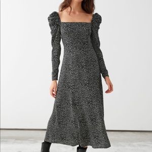 & other stories satin square neck midi dress - NWT